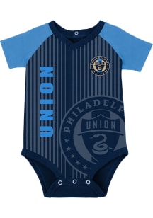 Philadelphia Union Baby Navy Blue Clever Goalie Short Sleeve One Piece