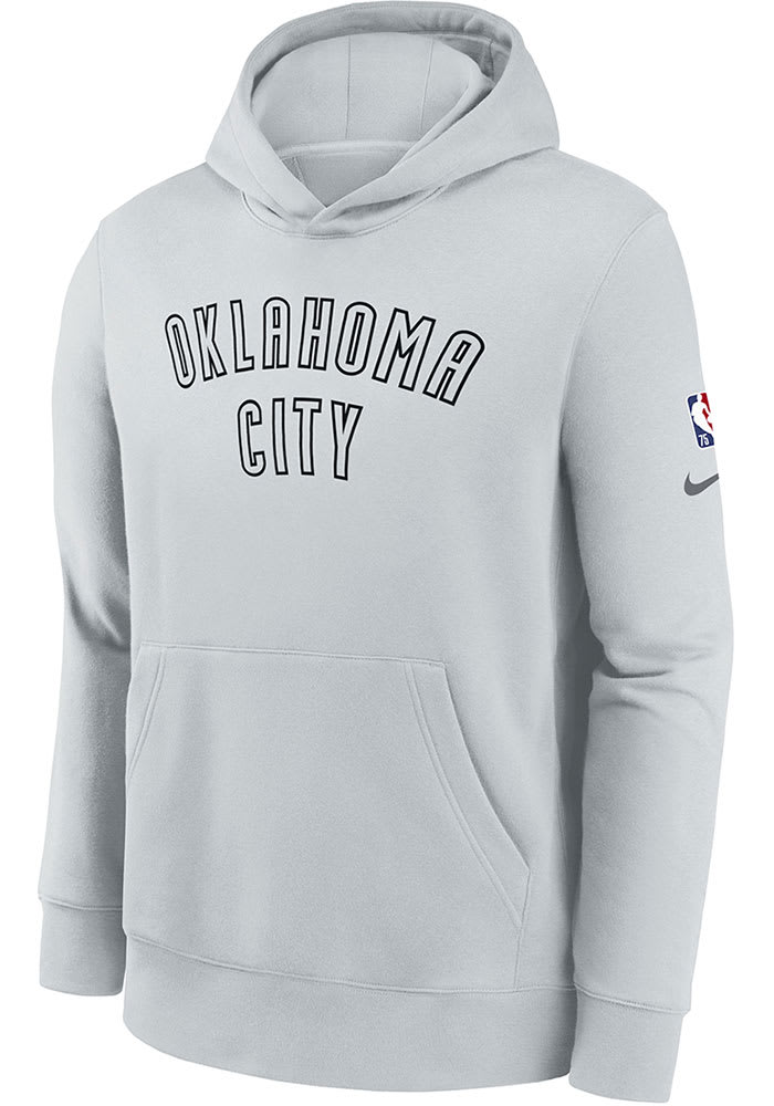 Outerstuff (Nike) Nike Oklahoma City Thunder Youth Grey Team Mixtape Long Sleeve Hoodie, Grey, 100% Cotton, Size M, Rally House