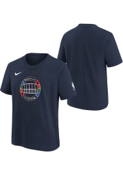 Nike Philadelphia 76ers Youth Navy Blue Mixtape Logo Short Sleeve T-Shirt