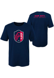 St Louis City SC Boys Navy Blue Our City Short Sleeve T-Shirt