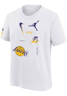 Los Angeles Lakers Youth White Courtside Statement Max Short Sleeve T-Shirt