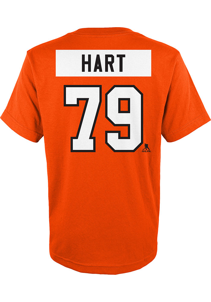 Youth Carter Hart Orange Philadelphia Flyers Player Name & Number T-Shirt