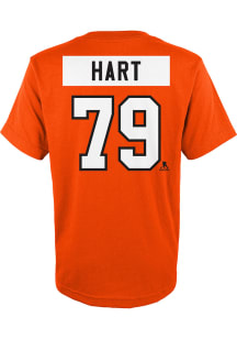 Carter Hart Philadelphia Flyers Youth Orange Name and Number Player Tee