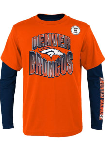 Denver Broncos Boys Orange Game Day 3-In-1 Long Sleeve T-Shirt