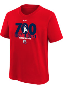 Albert Pujols St Louis Cardinals Youth Red Pujols 700 Home Run Micromoment Player Tee