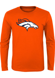 Denver Broncos Boys Orange Primary Logo Long Sleeve T-Shirt