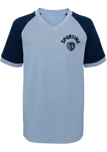 Sporting Kansas City Youth Light Blue Keeper Short Sleeve Fashion T-Shirt