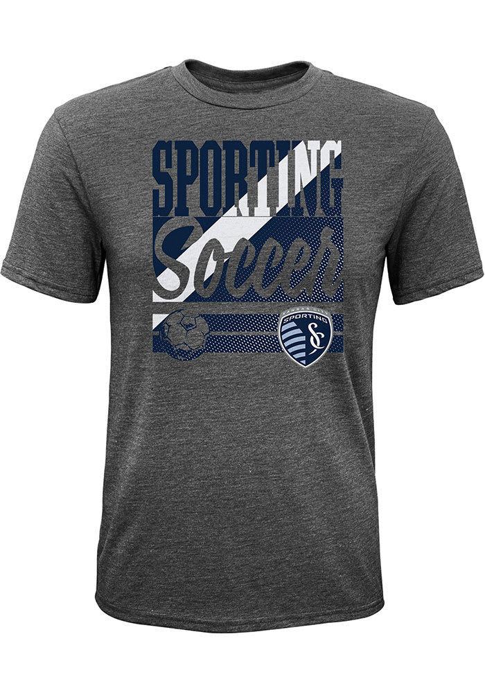 Sporting Kansas City Youth Grey Classico Short Sleeve Fashion T-Shirt