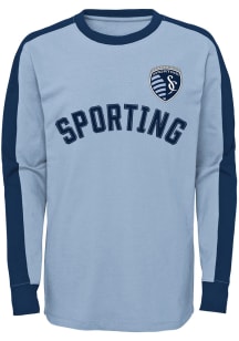 Sporting Kansas City Boys Light Blue Mainstay Long Sleeve Crew Sweatshirt