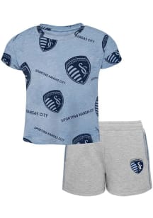 Sporting Kansas City Infant Light Blue Chase Your Goals SS and Short Set Top and Bottom