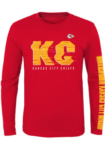 Kansas City Chiefs Youth Red Electric Abbreviation Long Sleeve T-Shirt