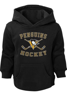 Pittsburgh Penguins Toddler Black Lines Crossed Long Sleeve Hooded Sweatshirt
