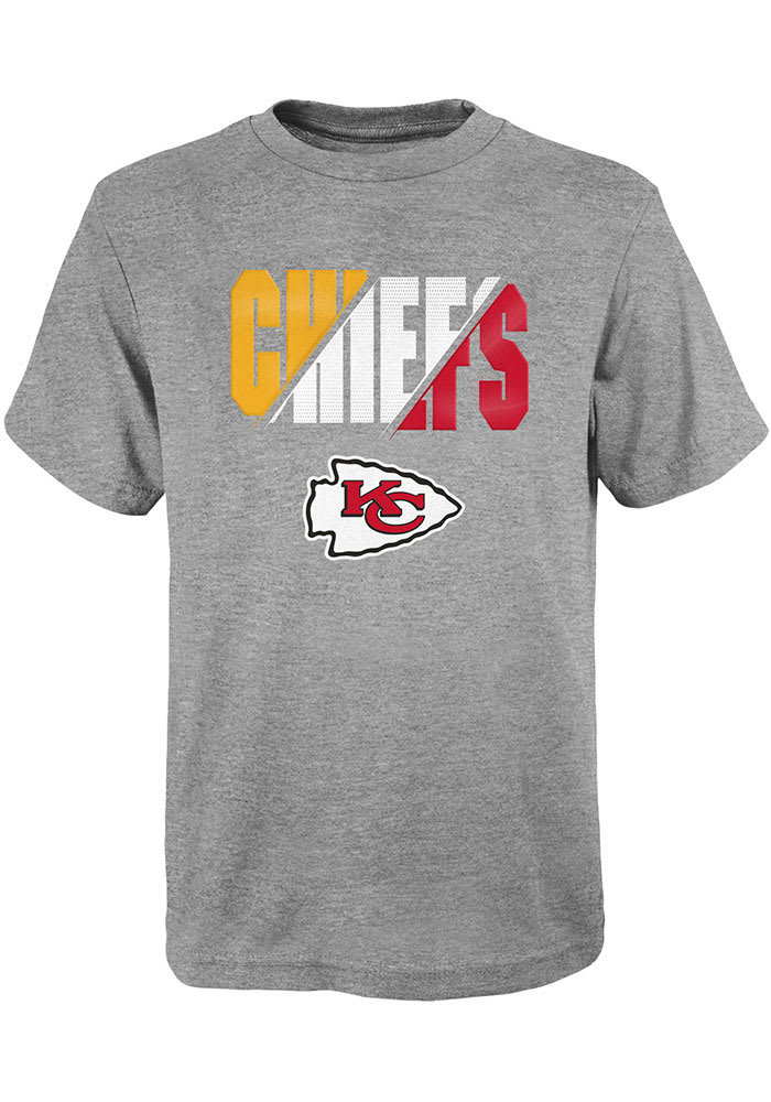 Kansas City Chiefs Youth Grey Mean Streak Short Sleeve T-Shirt