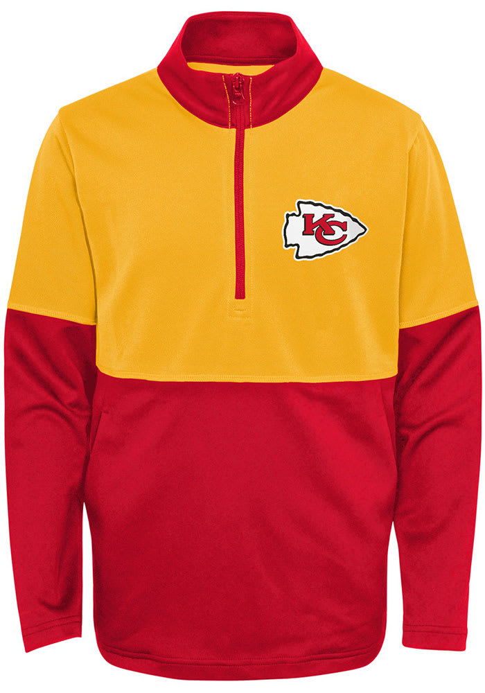 Kansas City Chiefs Boys Red Quick Snap Long Sleeve 1/4 Zip Pullover