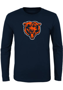 Chicago Bears Boys Navy Blue Primary Logo Long Sleeve T-Shirt