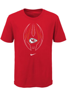 Nike Kansas City Chiefs Boys Red Football Icon Short Sleeve T-Shirt