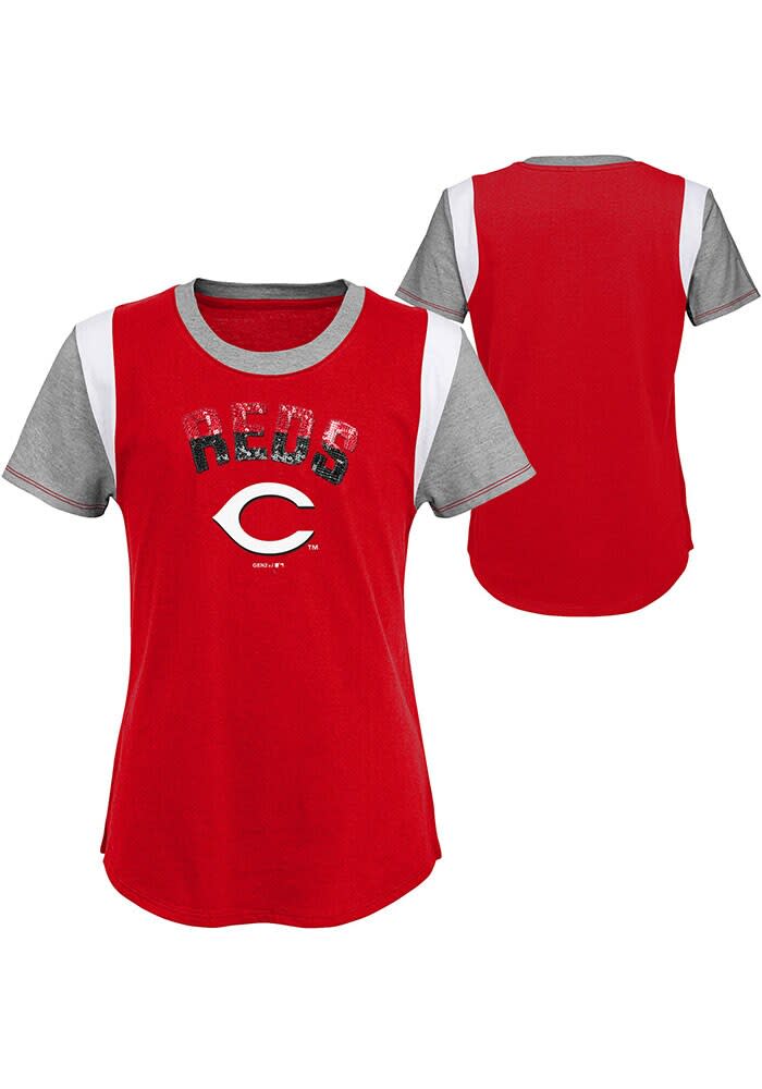 Cincinnati Reds Girls Red Totally Short Sleeve Fashion T-Shirt