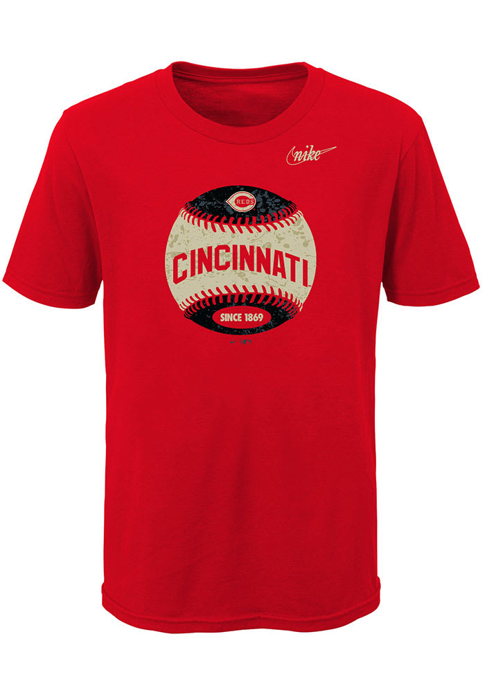Nike Cincinnati Reds Youth Red Cooperstown Short Sleeve T-Shirt