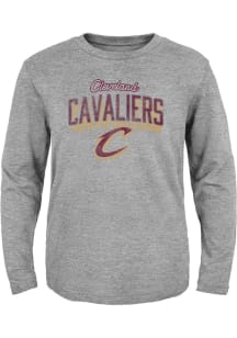Cleveland Cavaliers Toddler Grey Couch Slide Long Sleeve T-Shirt
