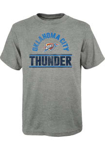 Oklahoma City Thunder Youth Grey Double Bar Short Sleeve T-Shirt