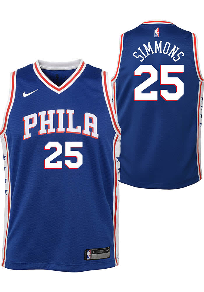 Philadelphia 76ers Ben Simmons Youth Blue Icon Basketball Jersey