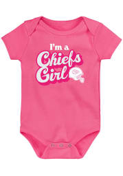 Kansas City Chiefs Baby Pink Team Girl Short Sleeve One Piece