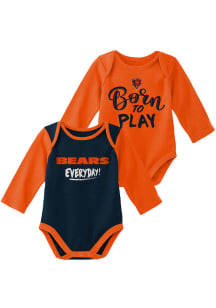 Chicago Bears Baby Navy Blue Little Player 2 PK LS One Piece