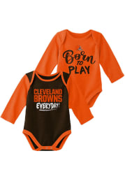 Cleveland Browns Baby Brown Little Player 2 PK LS One Piece