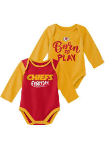 Kansas City Chiefs Baby Red Little Player 2 PK LS One Piece