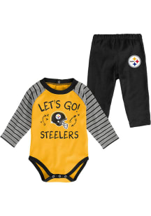 Pittsburgh Steelers Infant Gold Touchdown Set Top and Bottom