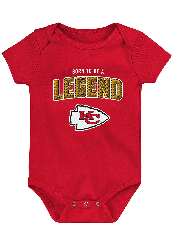 Kansas City Chiefs Baby Red Born To Be Short Sleeve One Piece