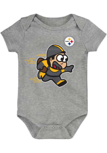 Pittsburgh Steelers Baby White Mascot Short Sleeve One Piece