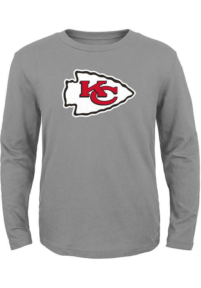 Kansas City Chiefs Toddler Grey Primary Logo Long Sleeve T-Shirt