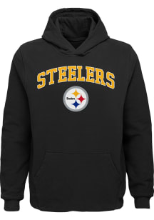 Pittsburgh Steelers Youth Black Arched Logo Long Sleeve Hoodie