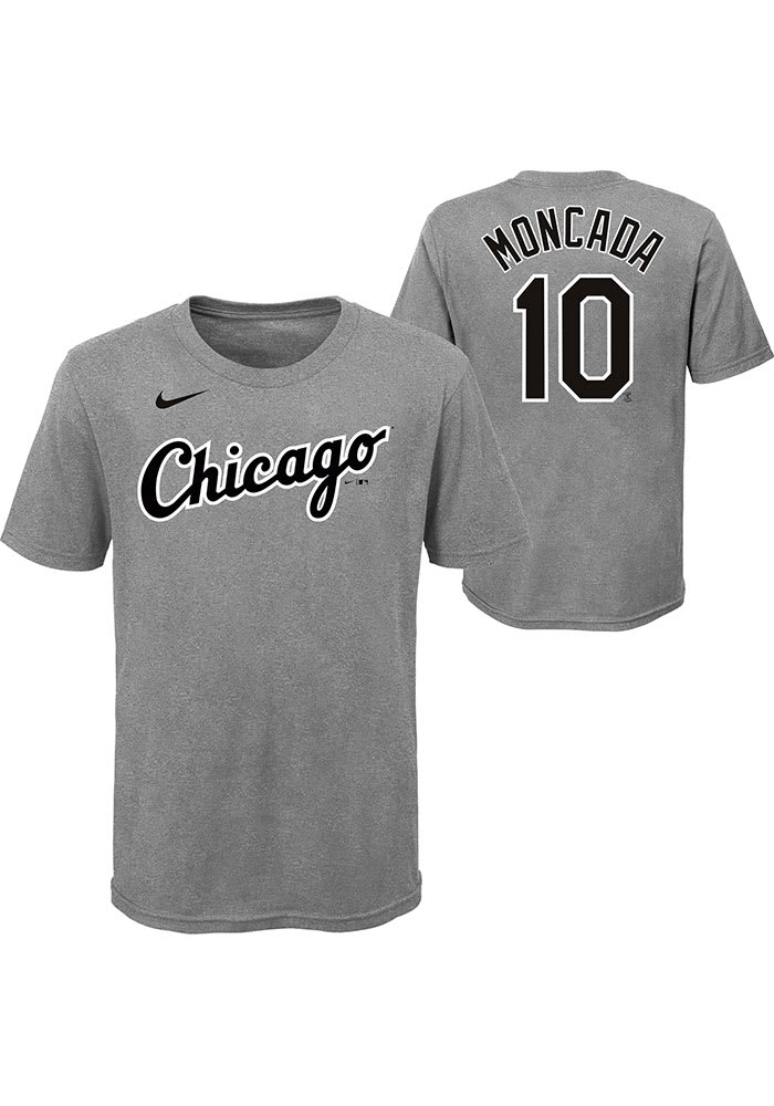 Outerstuff (Nike) Yoan Moncada Chicago White Sox Youth Grey City Name and Number Player Tee, Grey, 100% Cotton, Size L, Rally House