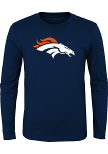 Denver Broncos Toddler Navy Blue Primary Logo Long Sleeve T-Shirt