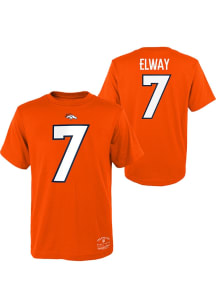 John Elway Denver Broncos Youth Orange Retro N and N Player Tee