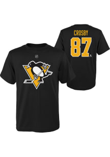Sidney Crosby Pittsburgh Penguins Youth Black Flat Name and Number Player Tee