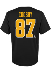 Sidney Crosby Pittsburgh Penguins Youth Black Flat Name and Number Player Tee