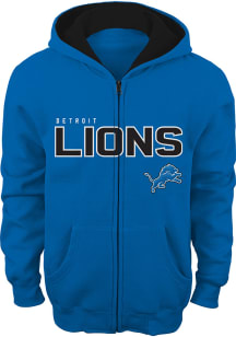 Detroit Lions Youth Grey Stated Fleece Long Sleeve Full Zip Jacket