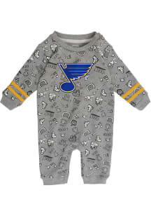 St Louis Blues Baby Grey Gifted Player Long Sleeve One Piece