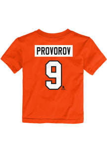 Ivan Provorov Philadelphia Flyers Toddler Orange Flat Name and Number Short Sleeve Player T Shir..