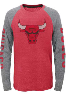 Chicago Bulls Boys Red Fadeaway Long Sleeve Fashion T-Shirt