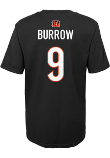 Joe Burrow  Cincinnati Bengals Boys Black Name and Number Short Sleeve T-Shirt