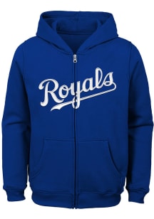 Kansas City Royals Youth Blue Wordmark Long Sleeve Full Zip Jacket