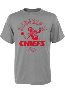 Patrick Mahomes  Kansas City Chiefs Boys Grey Strong Arm Name and Number Short Sleeve T-Shirt