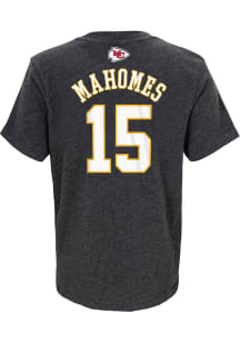 Patrick Mahomes  Kansas City Chiefs Boys Grey Name and Number Short Sleeve T-Shirt