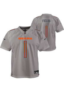 Justin Fields Chicago Bears Youth Grey Nike Atmosphere Football Jersey