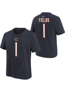 Justin Fields Chicago Bears Youth Navy Blue NN Player Player Tee
