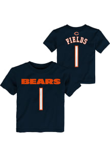 Justin Fields Chicago Bears Toddler Navy Blue Mainliner Name and Number Short Sleeve Player T Sh..